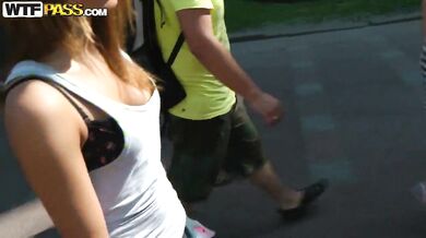 Fucking in nature with pretty babe