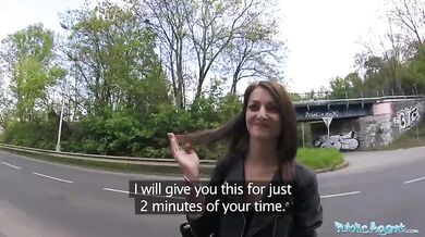 Lovely babe got fucked in public for money