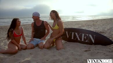 Two beauty babes are sharing one dick