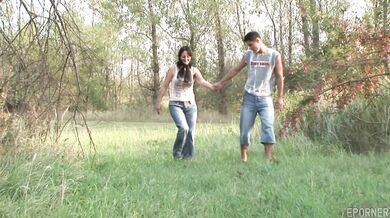 Mature brunette's outdoor sex