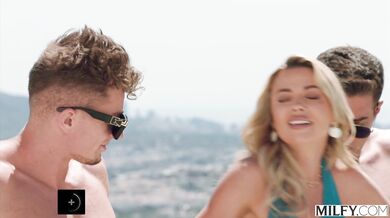 Busty blonde Shalina Devine gets her pussy and ass fucked raw in a double penetration massacre