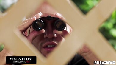 Married MILF Aviana Violet gets her tight pussy fucked raw by her neighbor