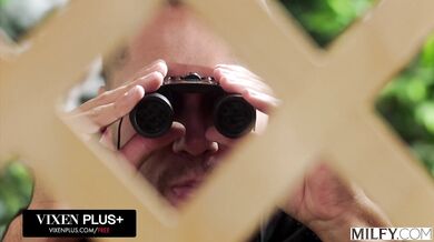 Married MILF Aviana Violet gets her tight pussy fucked raw by her neighbor