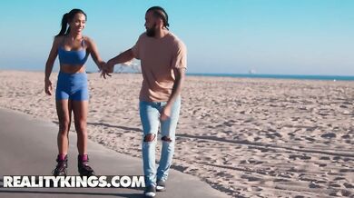 Mikey Star surrenders her tight pussy to a savage internal wrecking by James’s massive dick