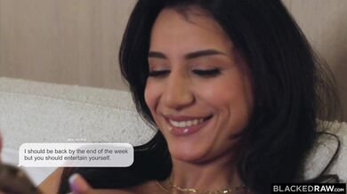 Total internal demolition of Roxie Sinner by a heavy duty black rod while her boyfriend is away