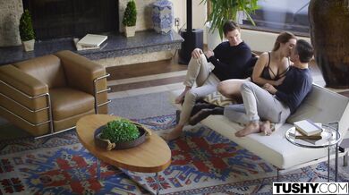 Natasha Nice’s backdoor and pussy felt the simultaneous strain of two massive rods, leaving her absolutely pulverized in her DP debut.