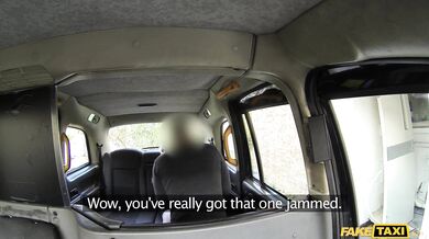 Curvy Brit babe takes a thick cock in her tight ass during a taxi ride