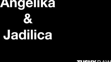 Angelika Greys and Leo Ahsoka rotate on a thick rod to get their tiny asses pulverized