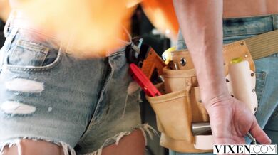 Insatiable housesitter Lily Phillips takes a brutal internal wrecking from a massive cock