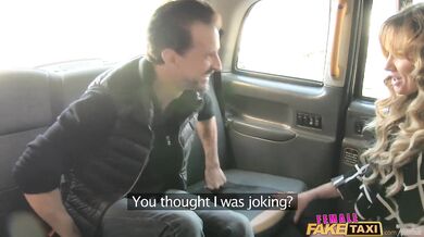 Tight pussy gets stretched by a massive dick on the backseat of a British taxi