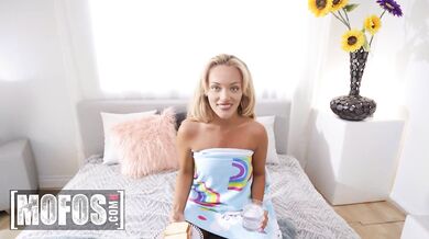 Alexis Kay shows off her big tits to Charles Dera in a hot pre-fuck makeup session