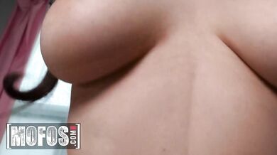 Jessica Starling gets her tight pussy fucked raw against the doorframe