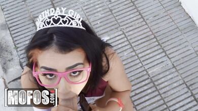 Kitty Love gets her birthday pussy fucked raw by Jordi in a roadside massacre