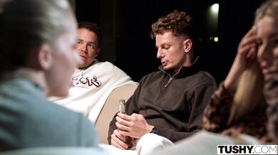 Naughty baddie Britney Dutch gets double penetrated by two thick cocks in a hardcore 3way