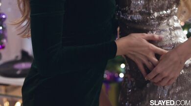 Nancy Ace and Mel Rose share an intense and hungry lesbian encounter in the bedroom