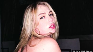 Tiny blonde Lilly Bell takes a giant black cock deep in her throat for her husbands camera