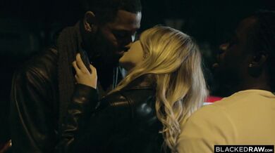 Double penetration for this blonde hottie who loves being filled by two black men