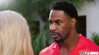 A blonde bombshell’s interracial fantasy comes to life with a wild BBC encounter by the poolside