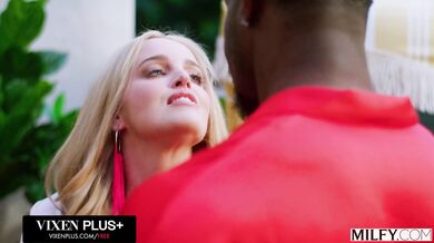 A blonde bombshell’s interracial fantasy comes to life with a wild BBC encounter by the poolside
