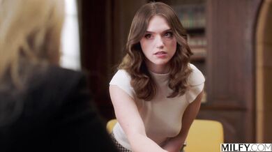 Sexy principal Ellie turns a disciplinary meeting into a hardcore fuckfest on her desk