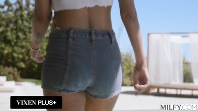 Total satisfaction for blonde beauty Millie Morgan as she takes on two monster BBCs at once