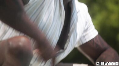 Total satisfaction for blonde beauty Millie Morgan as she takes on two monster BBCs at once