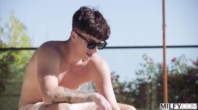 Laura Bentley can't hide her hunger for the pool boy's thick wood as she drains him poolside