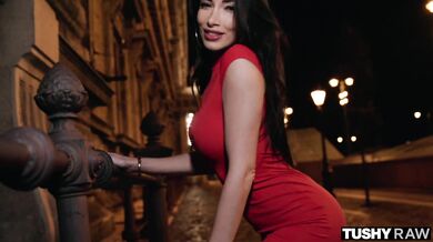 Total anal satisfaction for a gorgeous French belle as she takes every inch in her back door