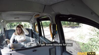 Total loss of inhibition in the Fake Taxi as she wets herself and denches the upholstery with a powerful squirt