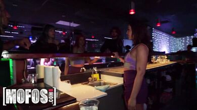 Mandy Waters warms up Luna Luxe with some expert tongue work before Derek takes over in the VIP