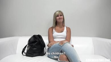 Watch this blonde babe take a big cock deep on camera