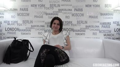 Watch this cute amateur babe take every inch of a hard dick