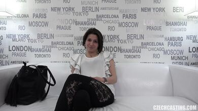 Watch this cute amateur babe take every inch of a hard dick