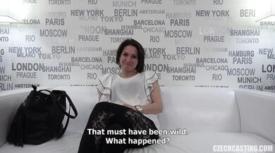 Watch this cute amateur babe take every inch of a hard dick