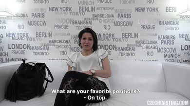 Watch this cute amateur babe take every inch of a hard dick