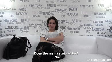 Watch this cute amateur babe take every inch of a hard dick