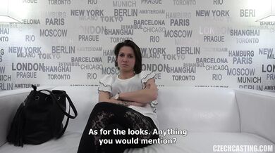 Watch this cute amateur babe take every inch of a hard dick