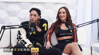 Luna Star and Chloe Amour share big cock in wildest podcast threesome