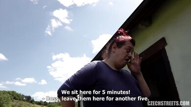 Horny Czech gypsy Aleya Sun getting her tight pussy fucked raw outdoors