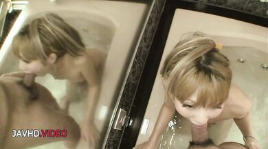 Saki Oshiro gets her hairy pussy fucked raw in bathroom POV