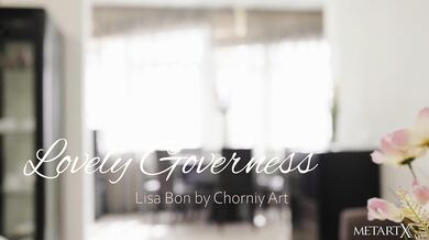 Horny maid Lisa Bon fingering her wet pussy in hotel room solo