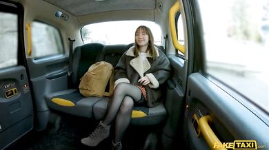 Horny student deepthroating taxi driver before getting her hole wrecked