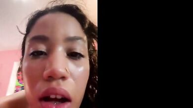 Total pussy saturation for a brunette slut after deep BBC penetration