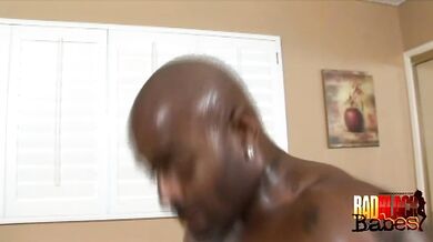 Black beauty Belle Envy gives a deep blowjob and gets fucked hard